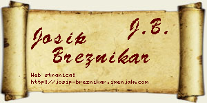 Josip Breznikar vizit kartica
